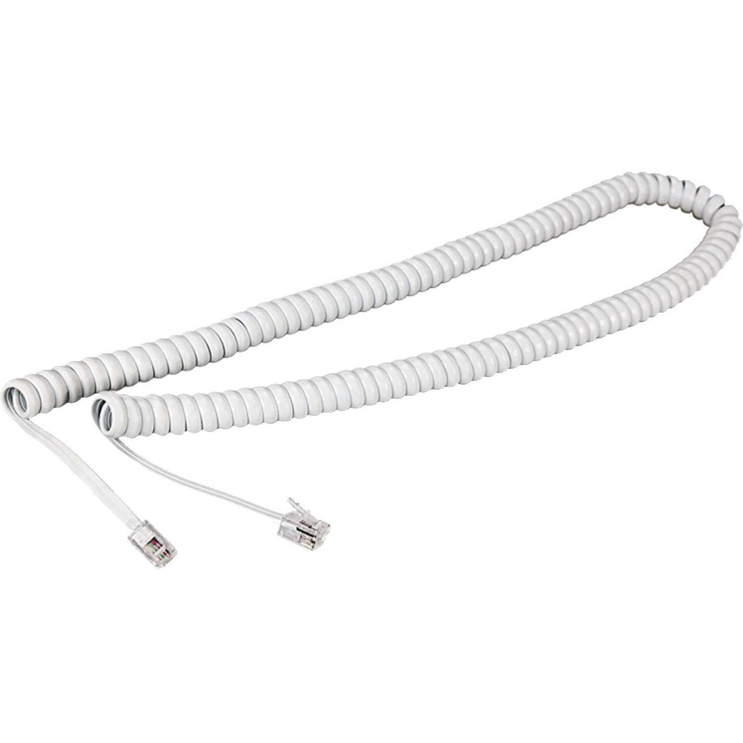 Шнур для телефонной трубки REXANT, витой RJ-10 (4P-4C), 2м, белый (уп 10шт)
