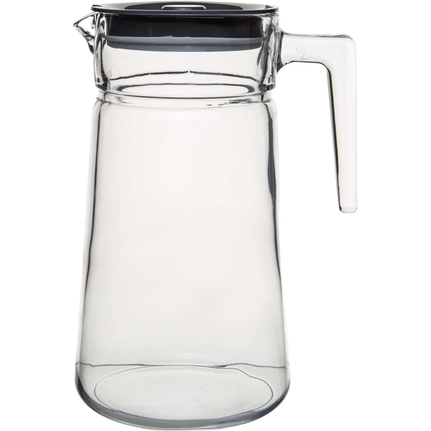 Кувшин СИТИ 2000 мл, серая пластиковая крышка,стекло, 6шт/уп