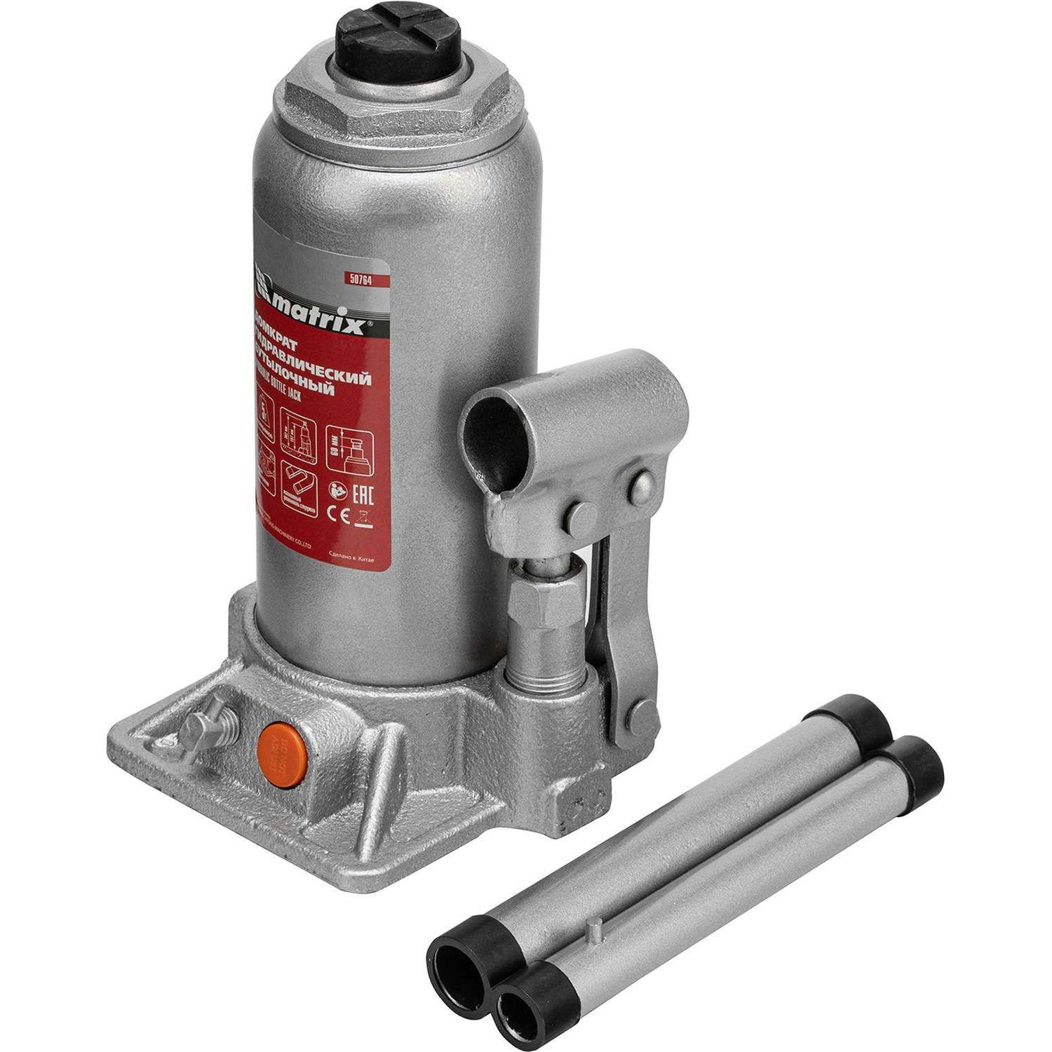 Домкрат гидравлический бутылочный 5т, 197-382 мм Matrix 50764