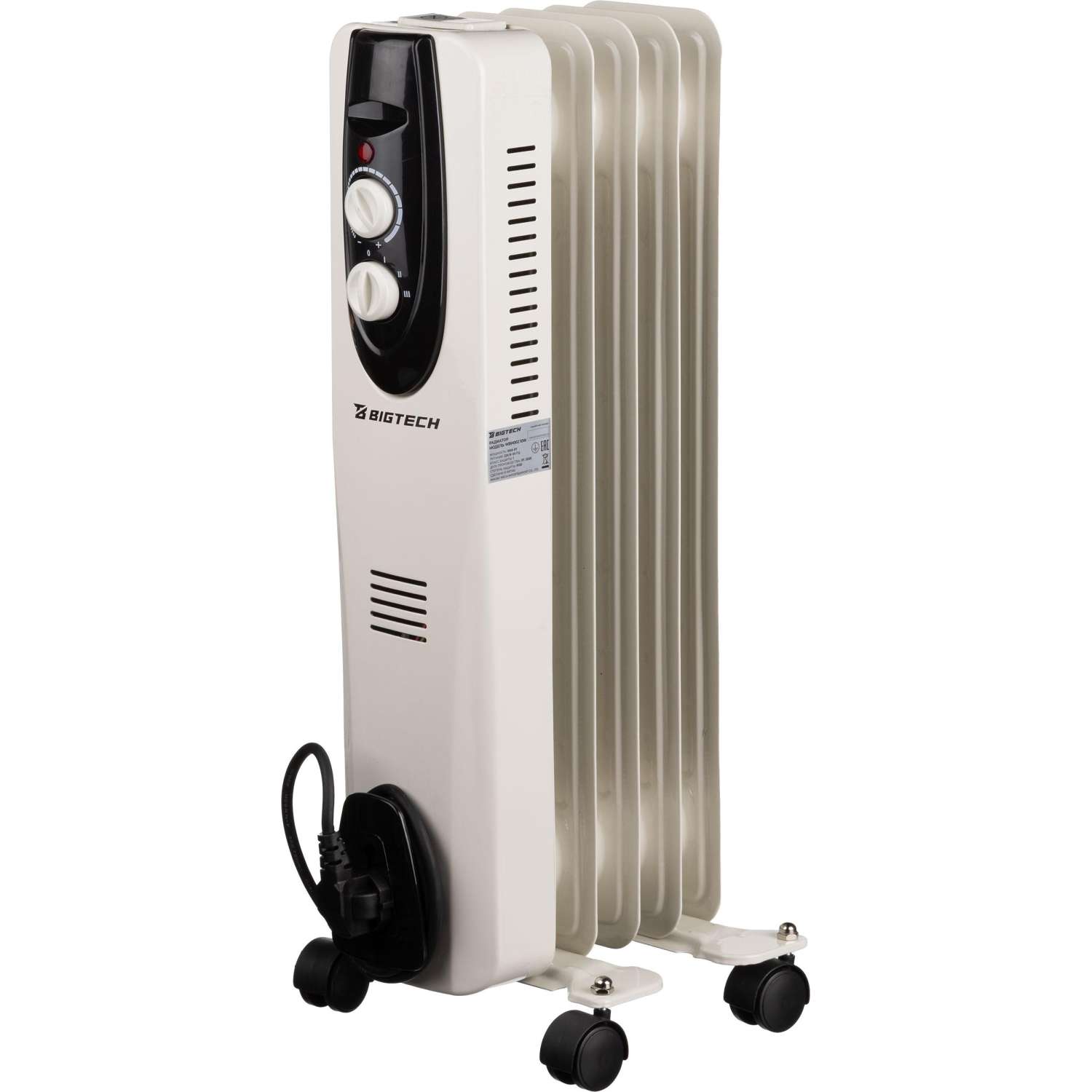Радиатор BigTech WBH002 10W, масляный (5 секций 1000 Вт)