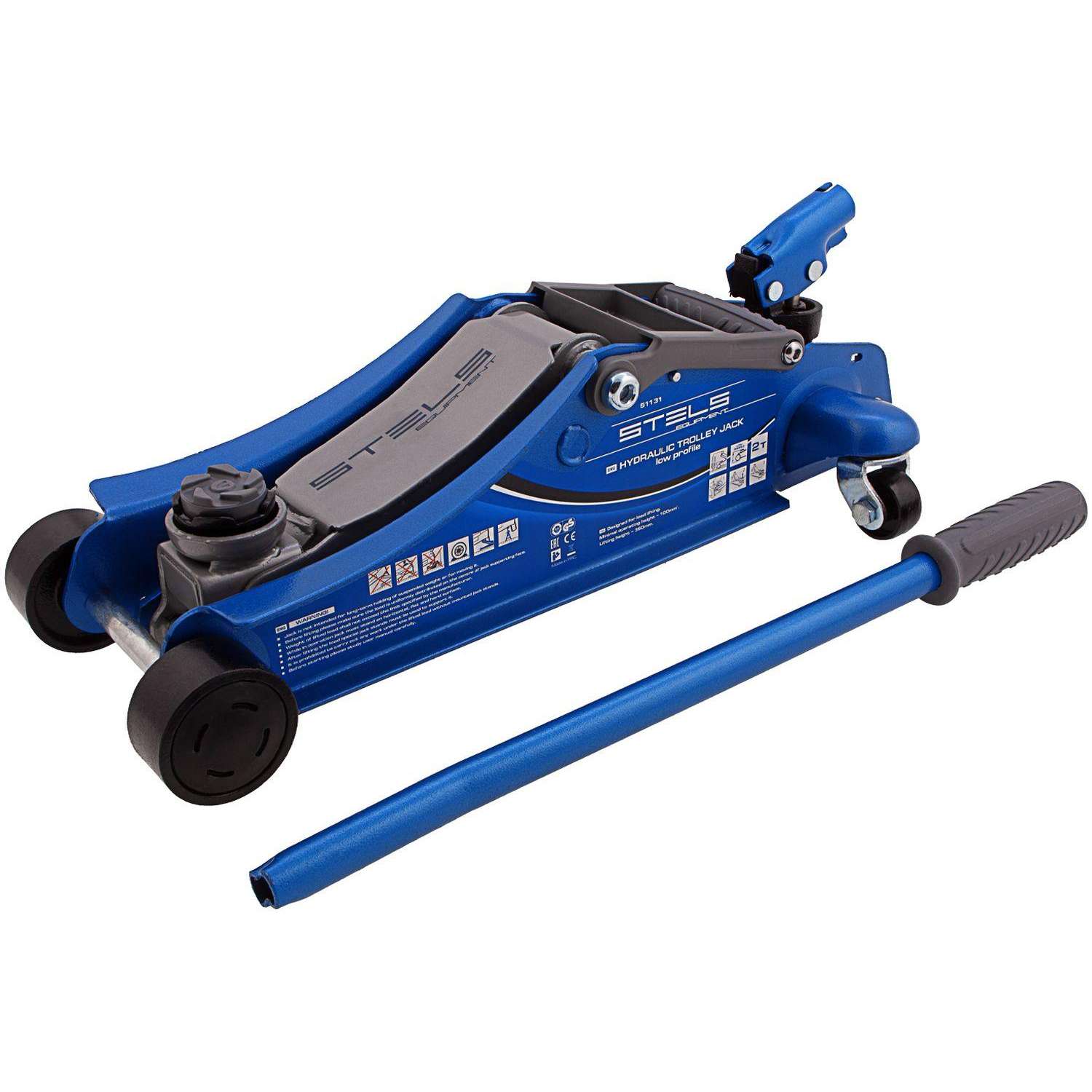 Домкрат гидрав подкат, пов рукоят 2т LOW PROFILE, 100-350мм Stels 51131