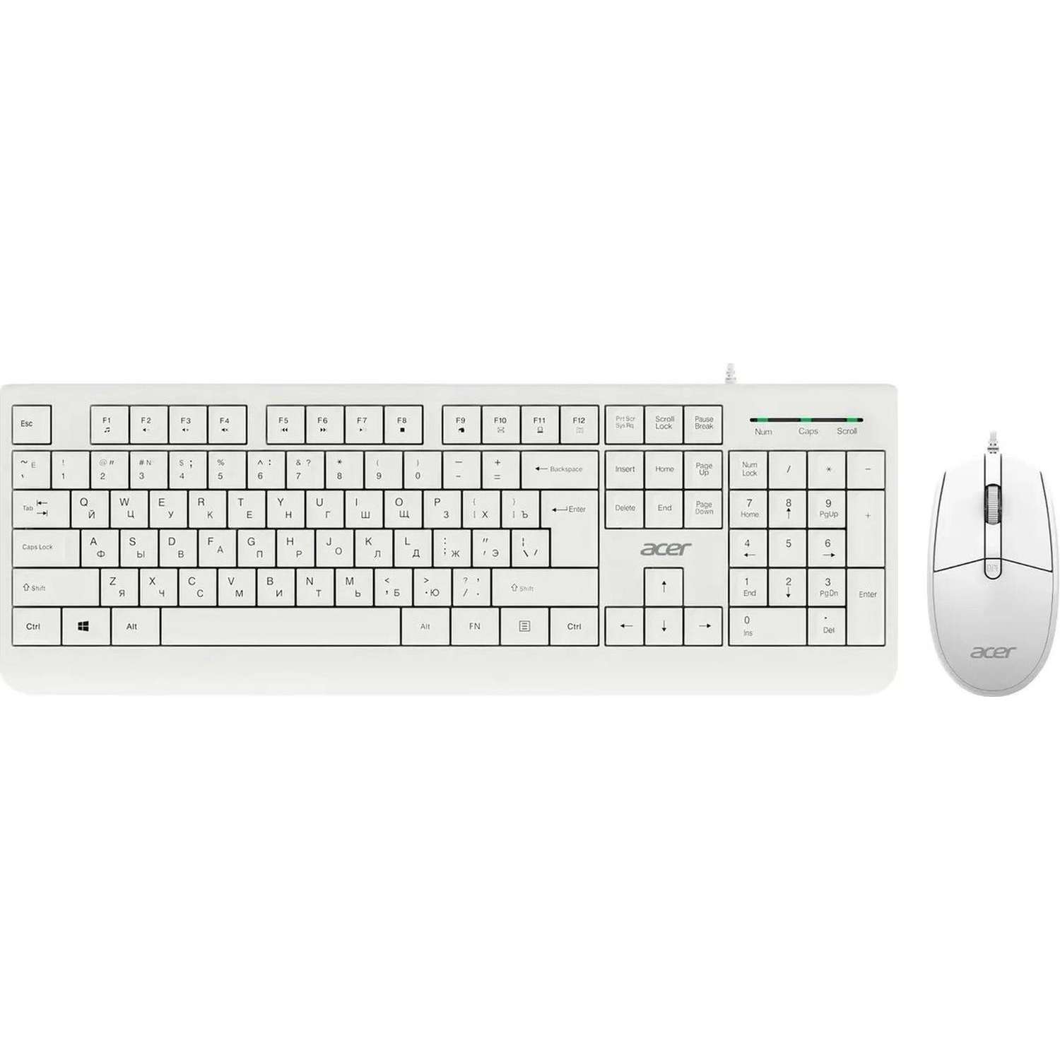 Набор клавиатура+мышь Acer OCC400,белый USB (ZL.ACCCC.014)