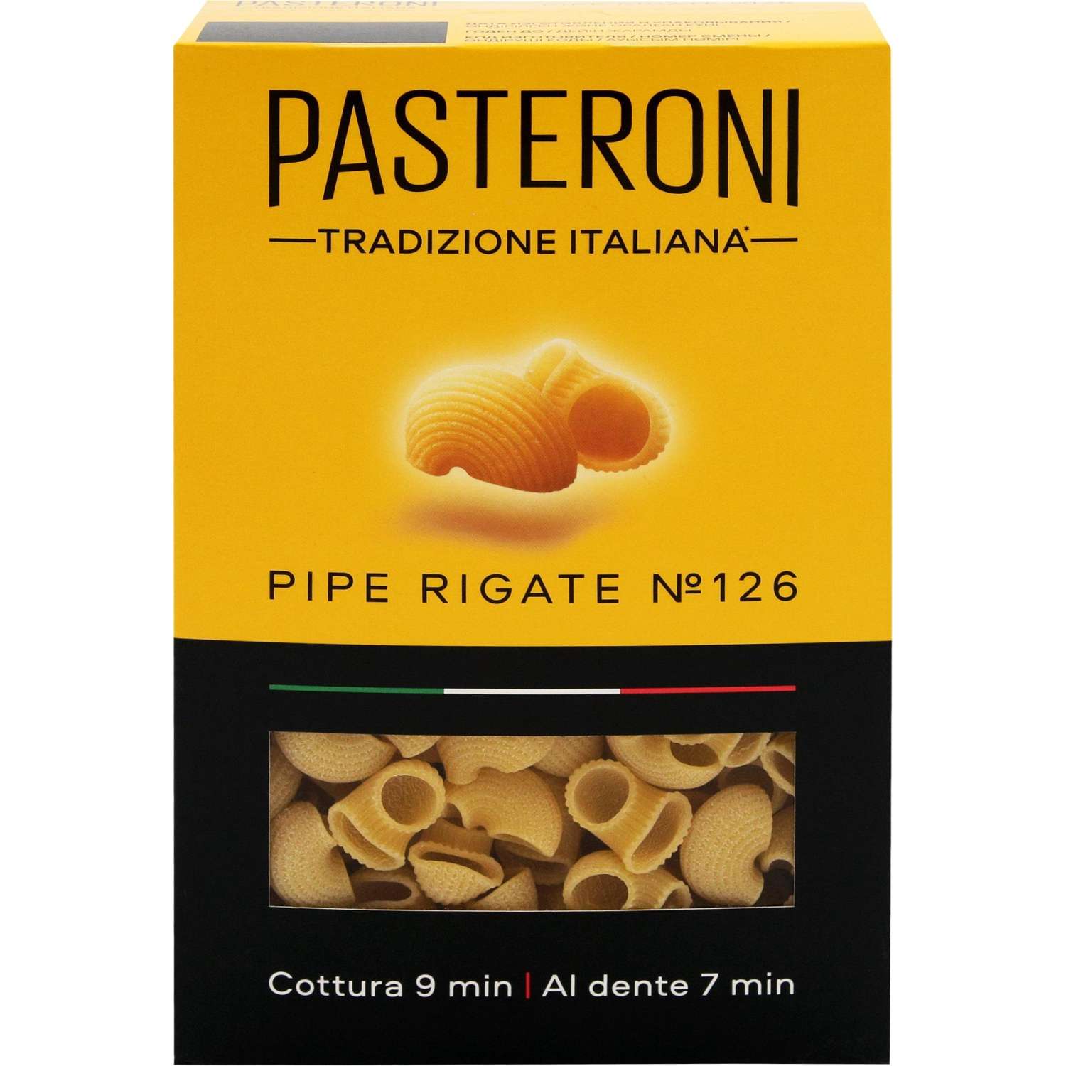 Макароны Pasteroni Пипе Ригате №126, 400г