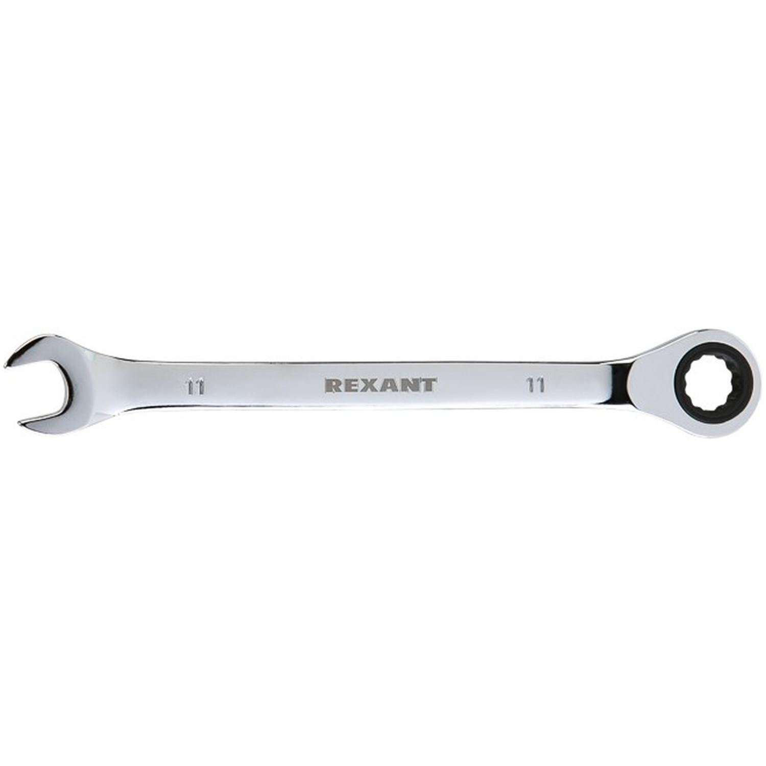Ключ комбинированный трещоточный 11мм, CrV, зеркальн. хром REXANT 12-5806-1