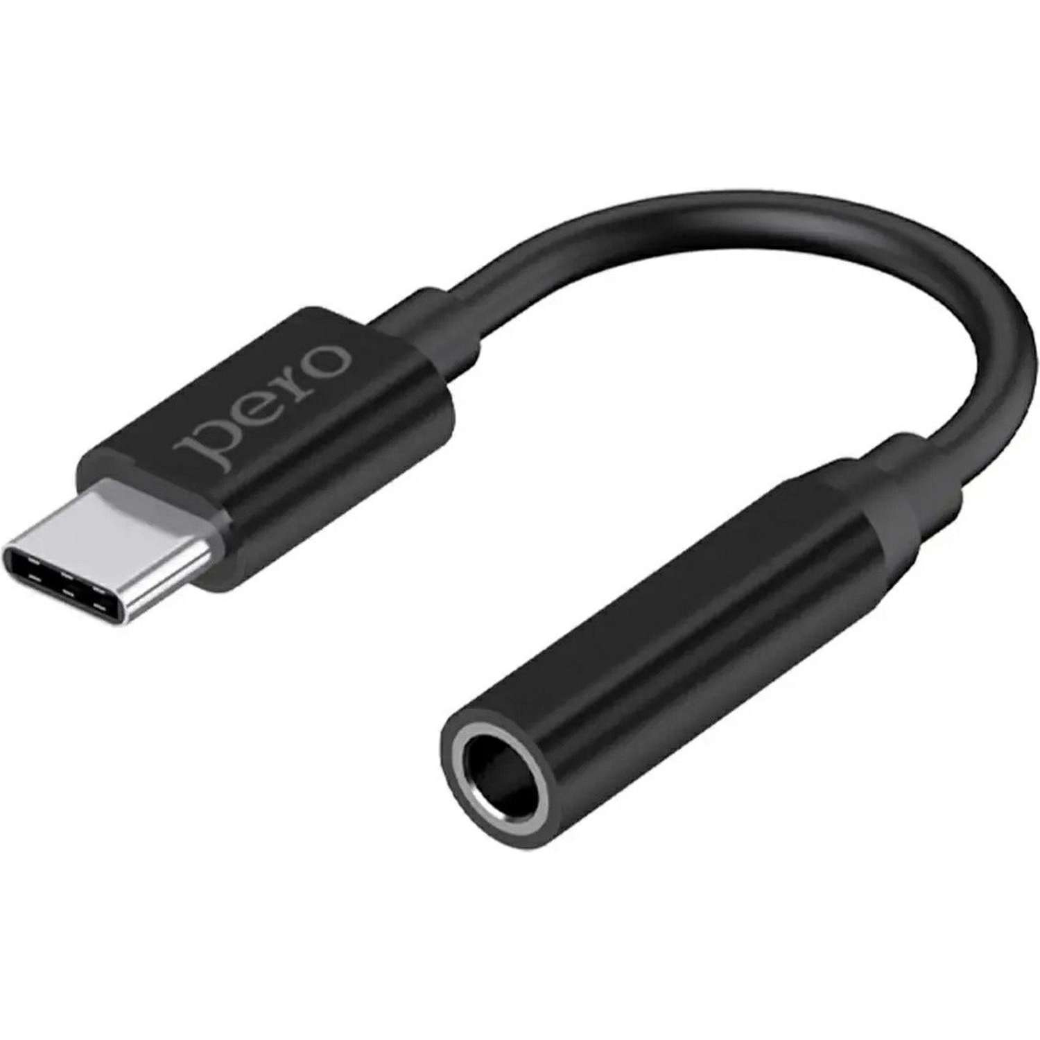 Адаптер PERO AD09 USB-C TO MINI JACK 3.5MM, черный