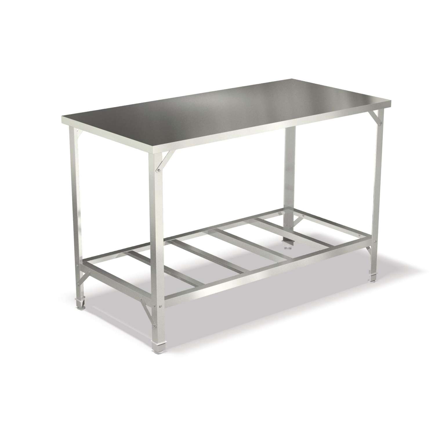 Стол AppetiTT СПРО-1507ц полк.решетч,(430)/ДСП,карк.оцин.сталь,1500х700х850