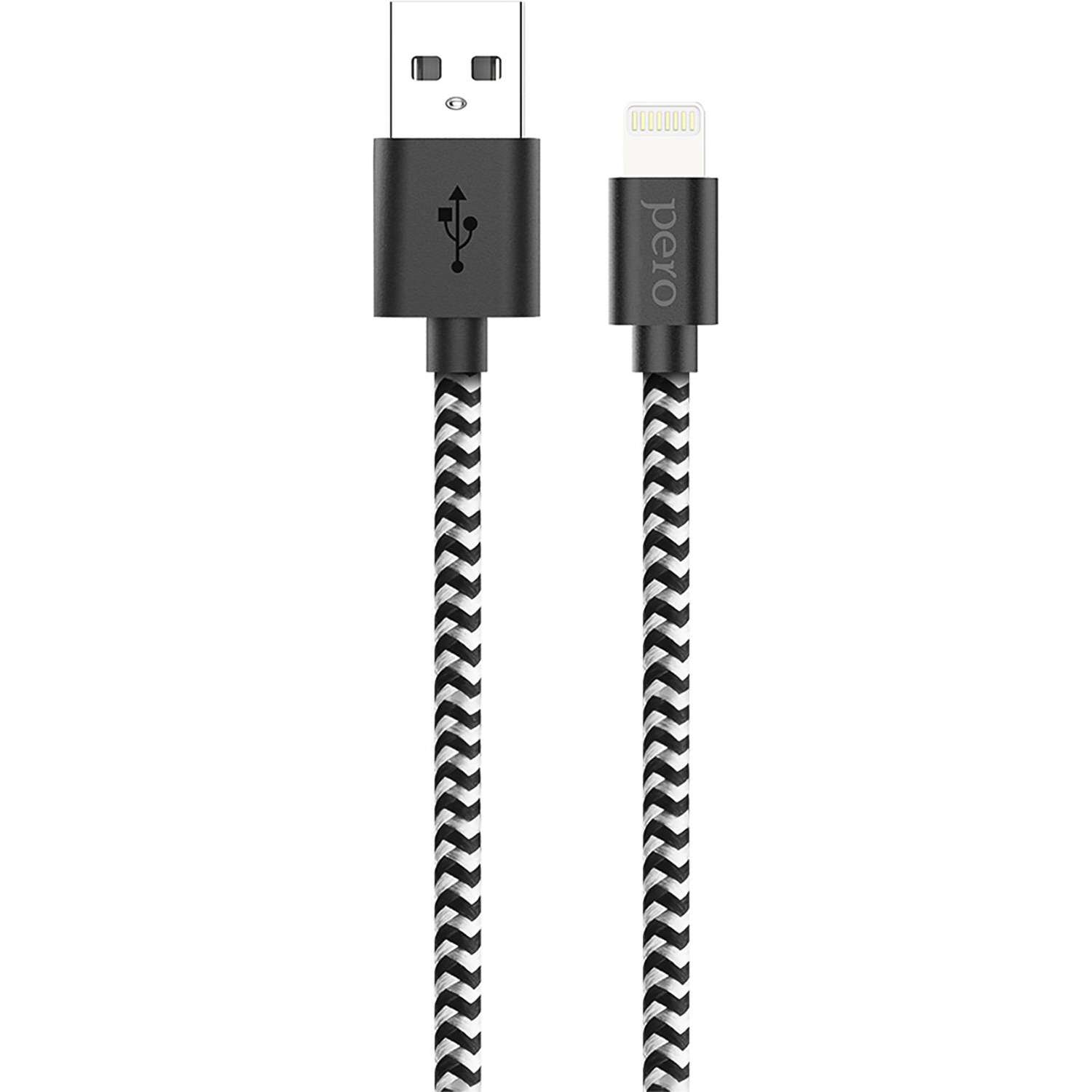 Кабель USB PERO DC-04 8-pin Lightning, 2А, 1м, Silver-black