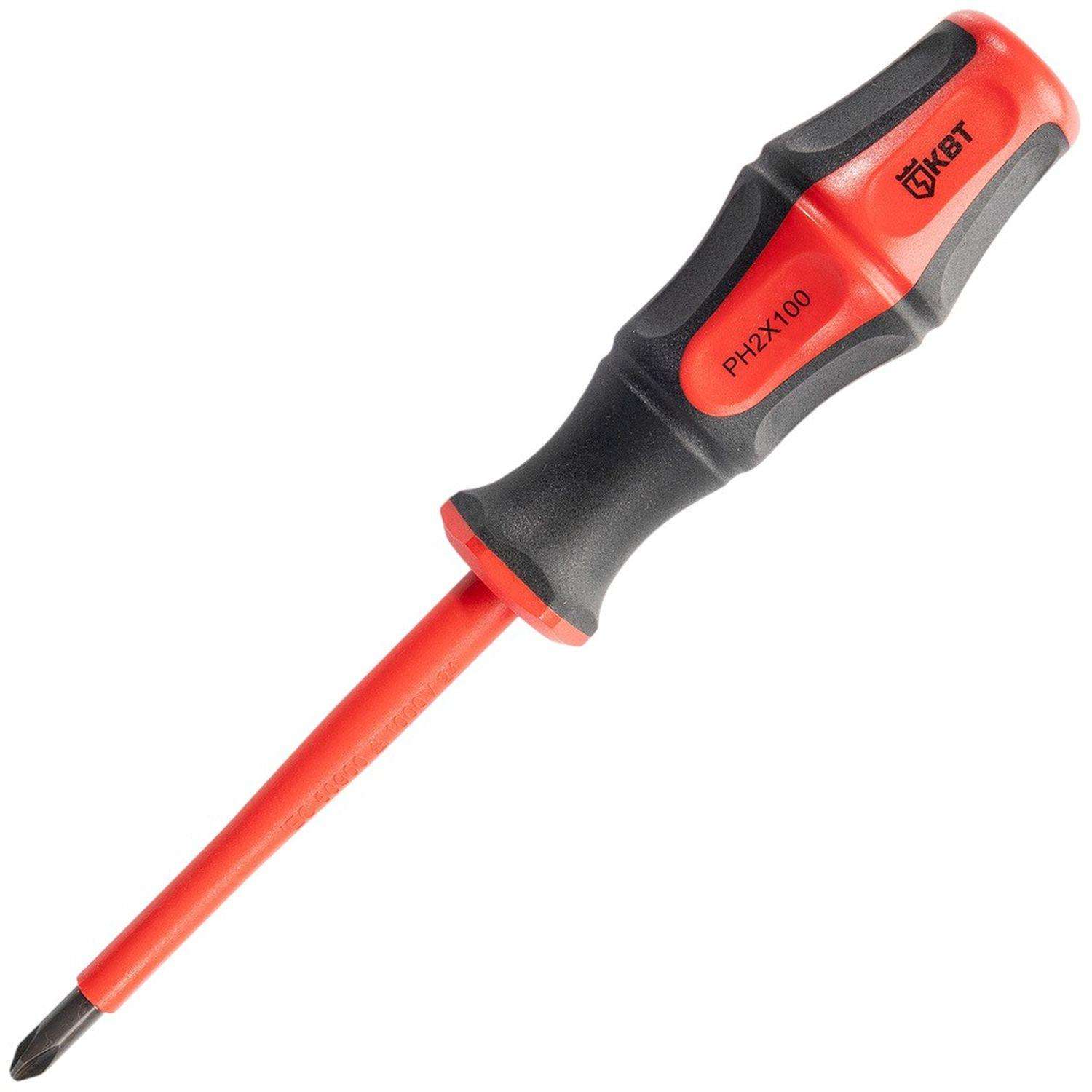 Отвертка диэлектрическая PH2x100 серия ПРОФИ (КВТ) 78612