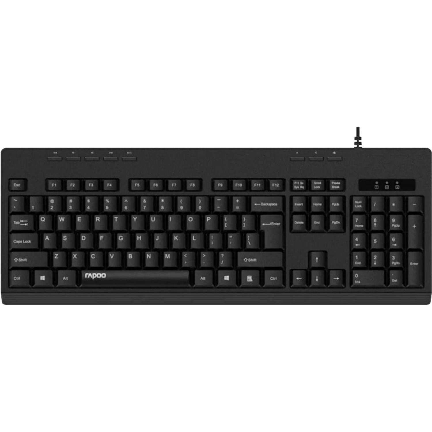 Клавиатура RAPOO проводная NK2400, цвет - черный