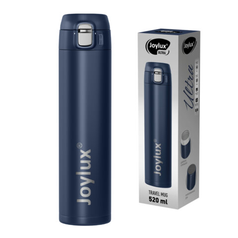 Термокружка 520 мл JOYLUX ULTRA BLUE, нержавеющая сталь SUS304, синий матовый, 700278