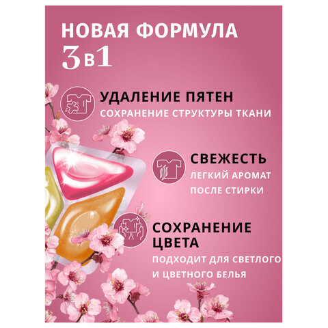 Капсулы для стирки белья 12шт BIMAX "Цветы Сакуры", пластиковая коробка ш/к 15290, 446-7