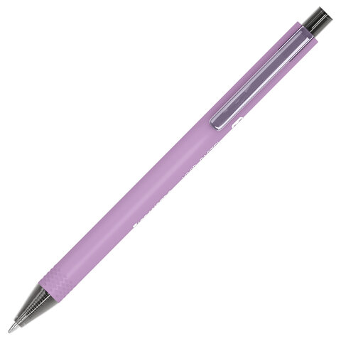 Ручки шариковые автоматические BRAUBERG "VIVID PASTEL", СИНИЕ, НАБОР 4 ШТУКИ, soft-touch, пишущий уз